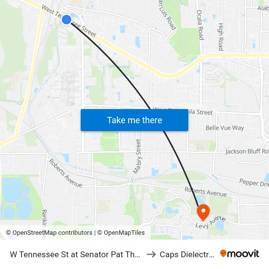 W Tennessee St at Senator Pat Thomas Blvd Wb to Caps Dielectrics Lab map