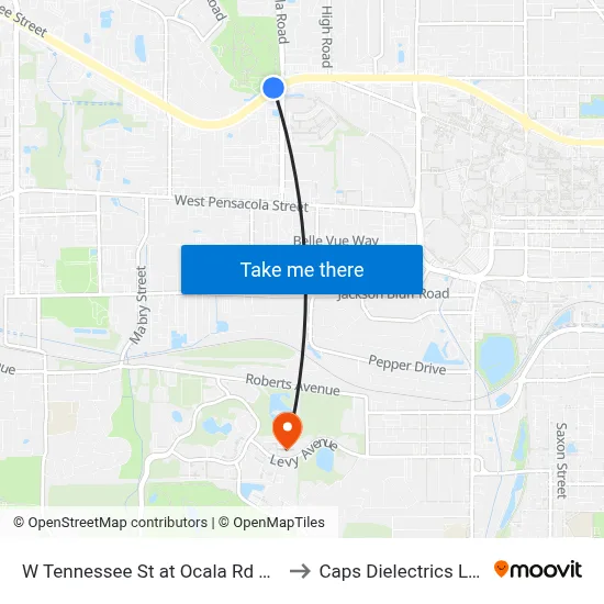 W Tennessee St at Ocala Rd Wb to Caps Dielectrics Lab map