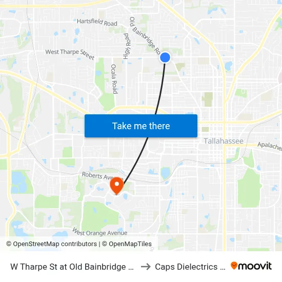 W Tharpe St at Old Bainbridge Rd Eb to Caps Dielectrics Lab map