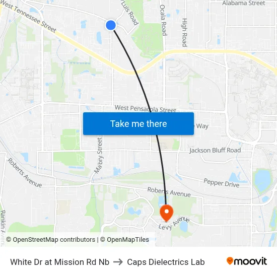 White Dr at Mission Rd Nb to Caps Dielectrics Lab map