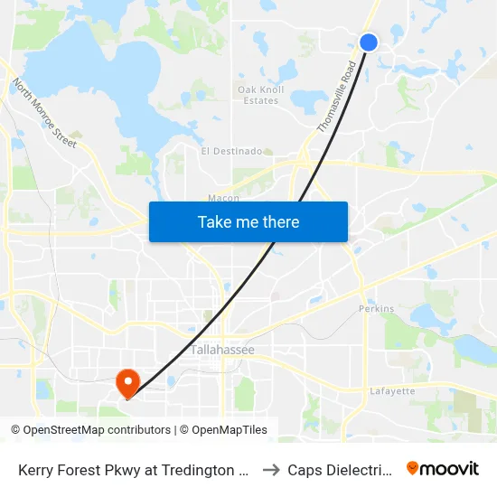 Kerry Forest Pkwy at Tredington Park Dr Wb to Caps Dielectrics Lab map