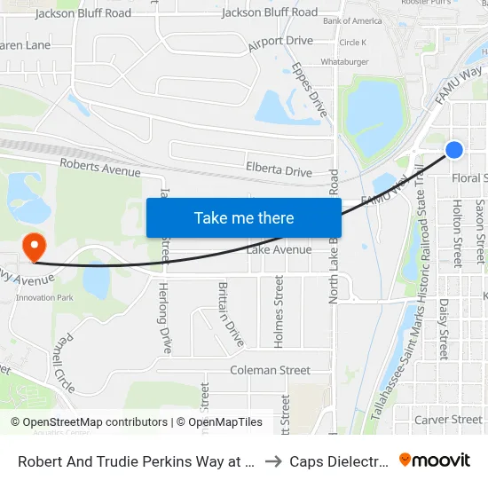 Robert And Trudie Perkins Way at Disston St Wb to Caps Dielectrics Lab map