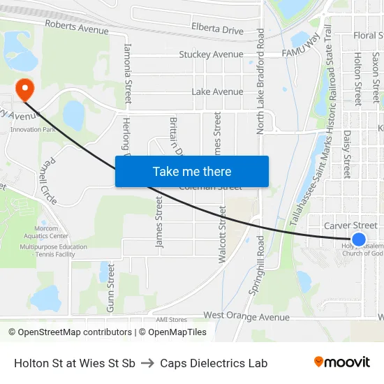 Holton St at Wies St Sb to Caps Dielectrics Lab map