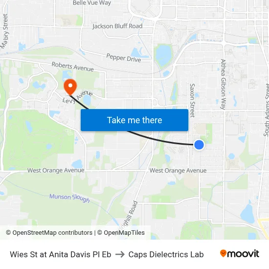 Wies St at Anita Davis Pl Eb to Caps Dielectrics Lab map