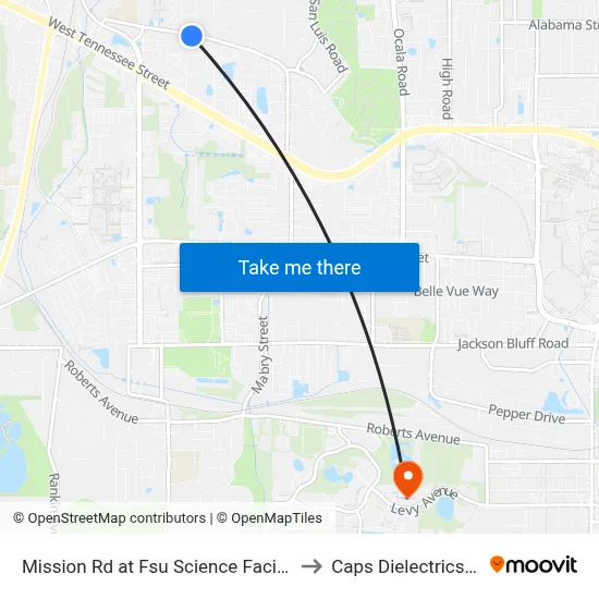 Mission Rd at Fsu Science Facility Eb to Caps Dielectrics Lab map