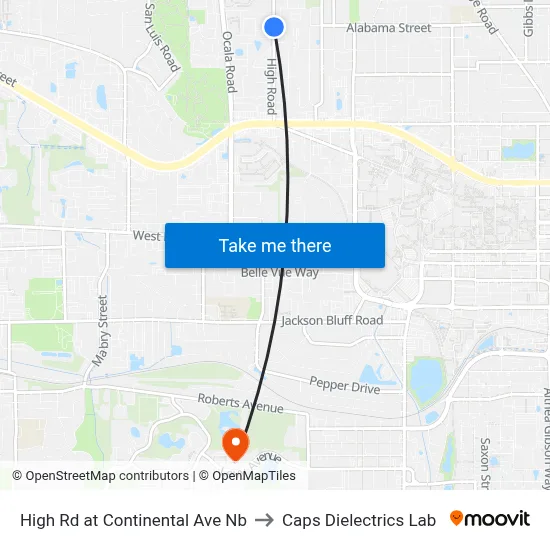 High Rd at Continental Ave Nb to Caps Dielectrics Lab map