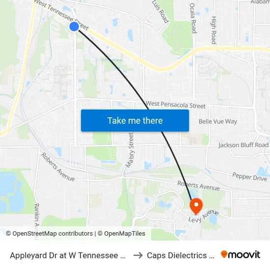 Appleyard Dr at W Tennessee St Sb to Caps Dielectrics Lab map