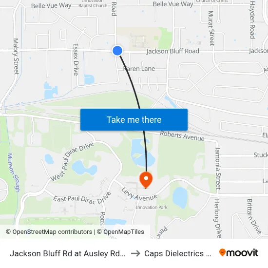 Jackson Bluff Rd at Ausley Rd Wb to Caps Dielectrics Lab map