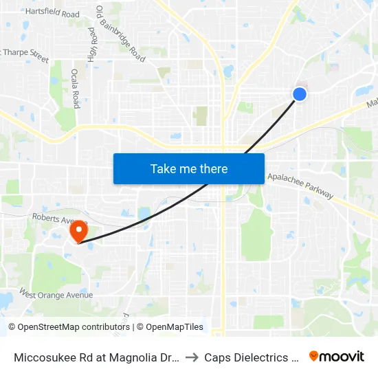 Miccosukee Rd at Magnolia Dr Wb to Caps Dielectrics Lab map