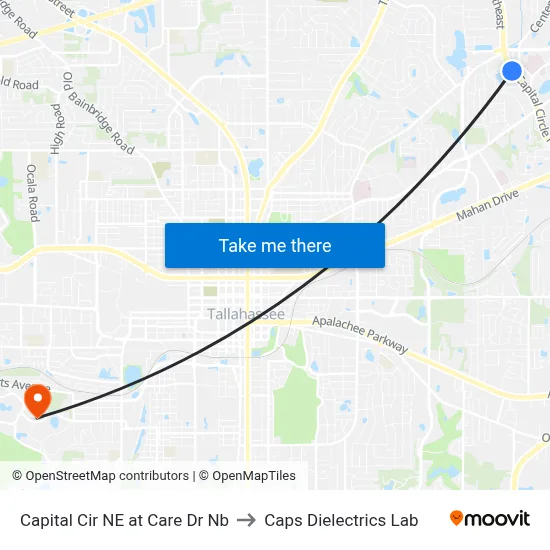 Capital Cir NE at Care Dr Nb to Caps Dielectrics Lab map