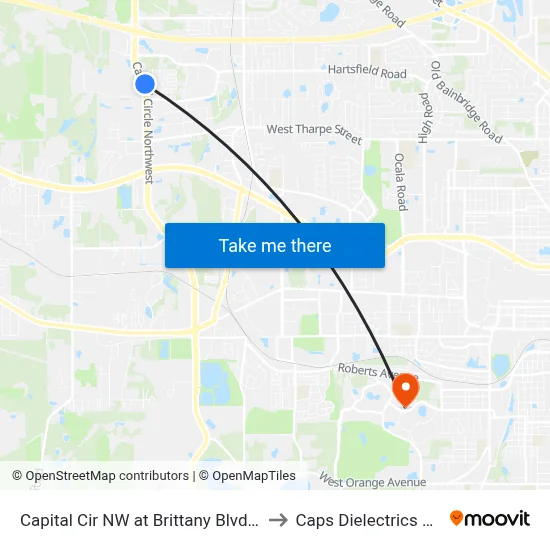 Capital Cir NW at Brittany Blvd Nb to Caps Dielectrics Lab map