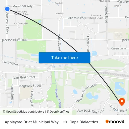 Appleyard Dr at Municipal Way Nb to Caps Dielectrics Lab map