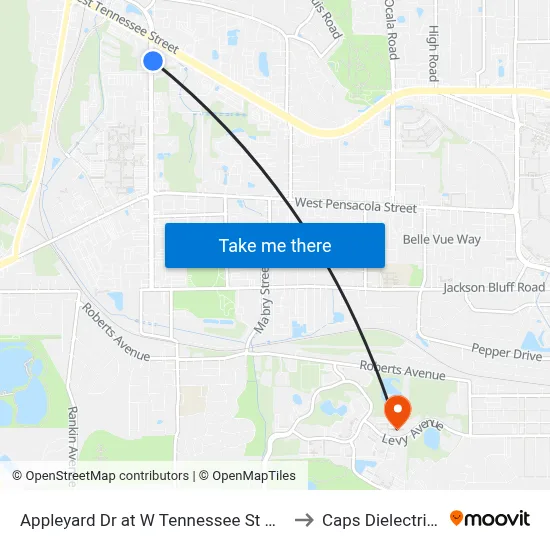 Appleyard Dr at W Tennessee St Nb Near Side to Caps Dielectrics Lab map