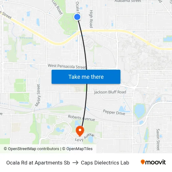 Ocala Rd at Apartments Sb to Caps Dielectrics Lab map