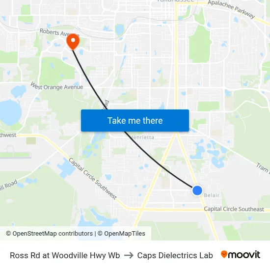 Ross Rd at Woodville Hwy Wb to Caps Dielectrics Lab map