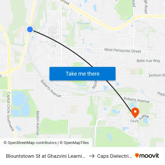 Blountstown St at Ghazvini Learning Center Nb to Caps Dielectrics Lab map