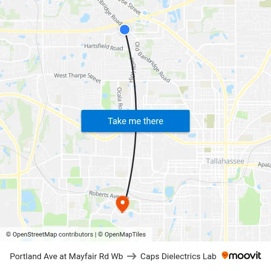 Portland Ave at Mayfair Rd Wb to Caps Dielectrics Lab map