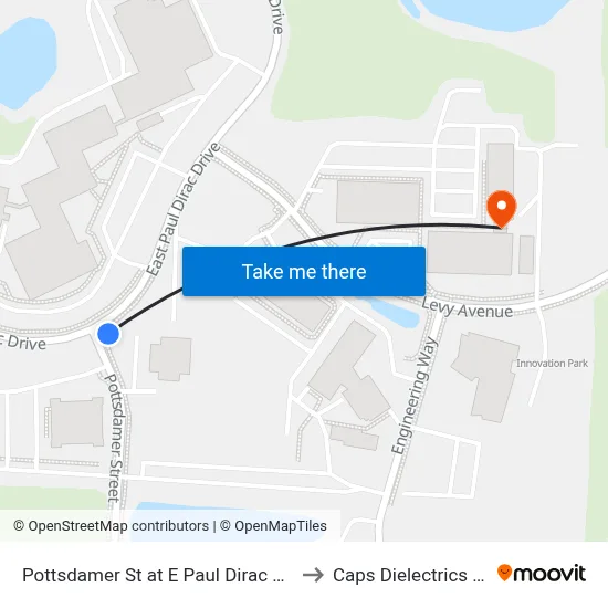 Pottsdamer St at E Paul Dirac Dr Nb to Caps Dielectrics Lab map