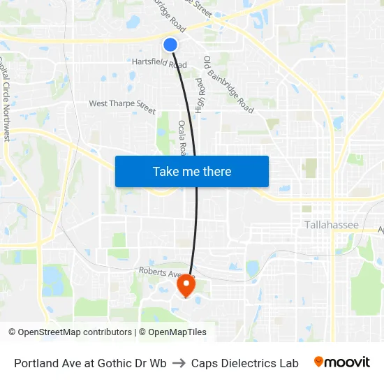 Portland Ave at Gothic Dr Wb to Caps Dielectrics Lab map