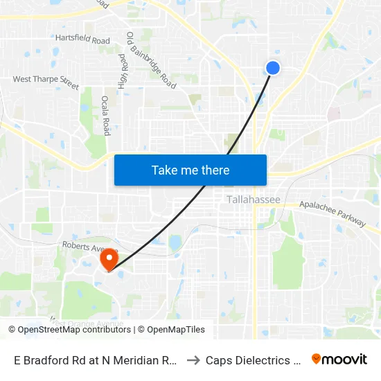 E Bradford Rd at N Meridian Rd Eb to Caps Dielectrics Lab map