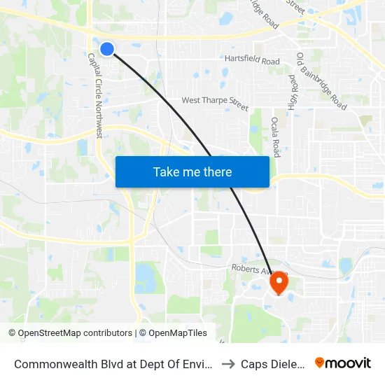 Commonwealth Blvd at Dept Of Environmental Protection Eb to Caps Dielectrics Lab map