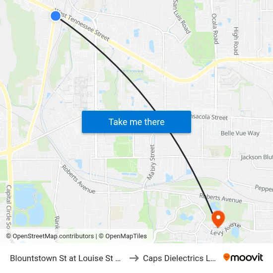 Blountstown St at Louise St Nb to Caps Dielectrics Lab map