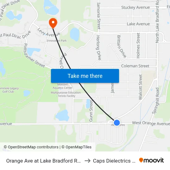 Orange Ave at Lake Bradford Rd Wb to Caps Dielectrics Lab map