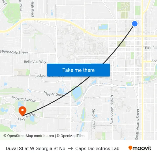 Duval St at W Georgia St Nb to Caps Dielectrics Lab map