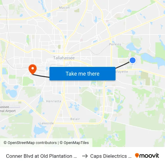 Conner Blvd at Old Plantation Rd Sb to Caps Dielectrics Lab map