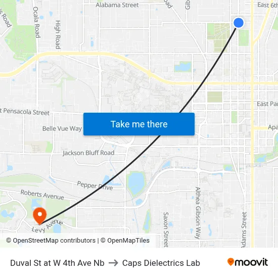 Duval St at W 4th Ave Nb to Caps Dielectrics Lab map