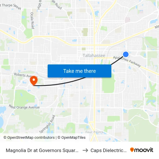 Magnolia Dr at Governors Square Blvd Sb to Caps Dielectrics Lab map