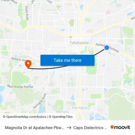 Magnolia Dr at Apalachee Pkwy Nb to Caps Dielectrics Lab map
