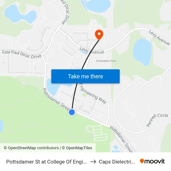 Pottsdamer St at College Of Engineering Sb to Caps Dielectrics Lab map