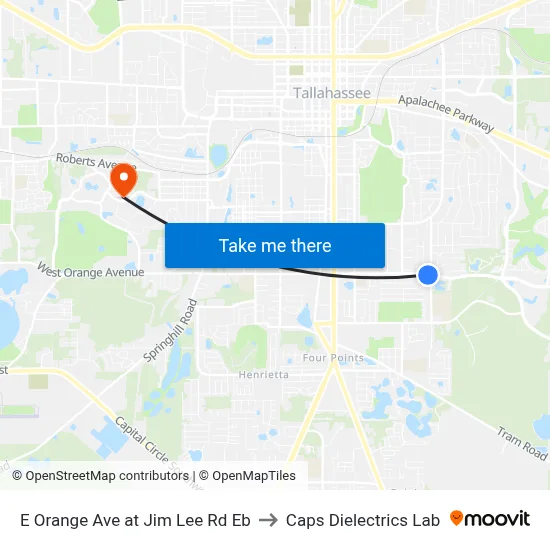 E Orange Ave at Jim Lee Rd Eb to Caps Dielectrics Lab map