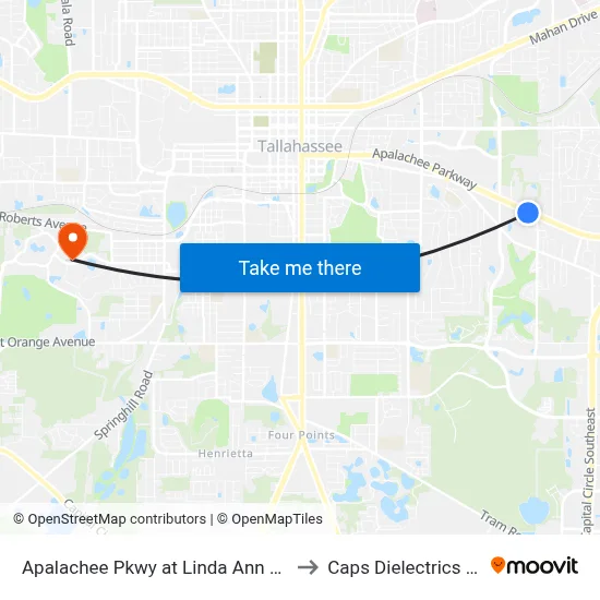Apalachee Pkwy at Linda Ann Dr Eb to Caps Dielectrics Lab map