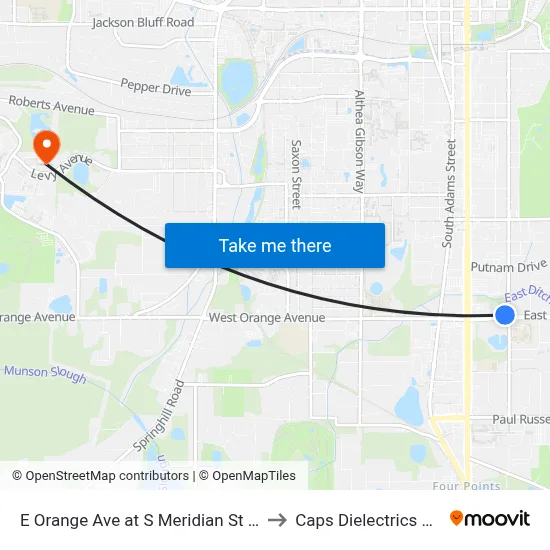 E Orange Ave at S Meridian St Wb to Caps Dielectrics Lab map