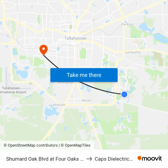 Shumard Oak Blvd at Four Oaks Blvd Eb to Caps Dielectrics Lab map