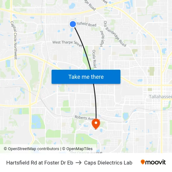 Hartsfield Rd at Foster Dr Eb to Caps Dielectrics Lab map