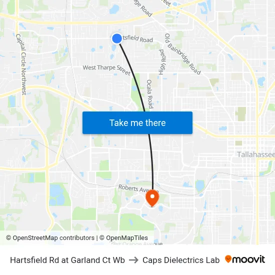 Hartsfield Rd at Garland Ct Wb to Caps Dielectrics Lab map