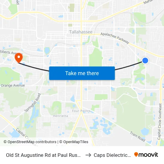 Old St Augustine Rd at Paul Russell Rd Eb to Caps Dielectrics Lab map