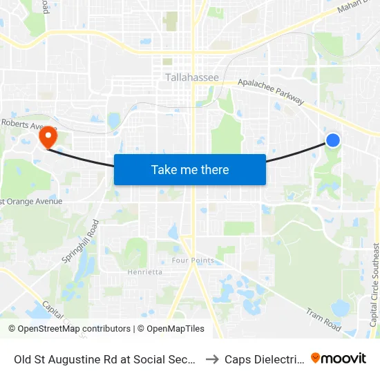 Old St Augustine Rd at Social Security Office Eb to Caps Dielectrics Lab map