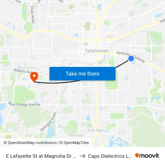 E Lafayette St at Magnolia Dr Wb to Caps Dielectrics Lab map