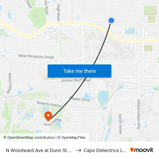 N Woodward Ave at Dunn St Nb to Caps Dielectrics Lab map