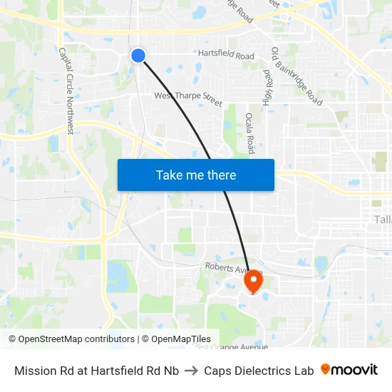 Mission Rd at Hartsfield Rd Nb to Caps Dielectrics Lab map