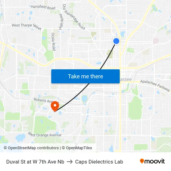 Duval St at W 7th Ave Nb to Caps Dielectrics Lab map