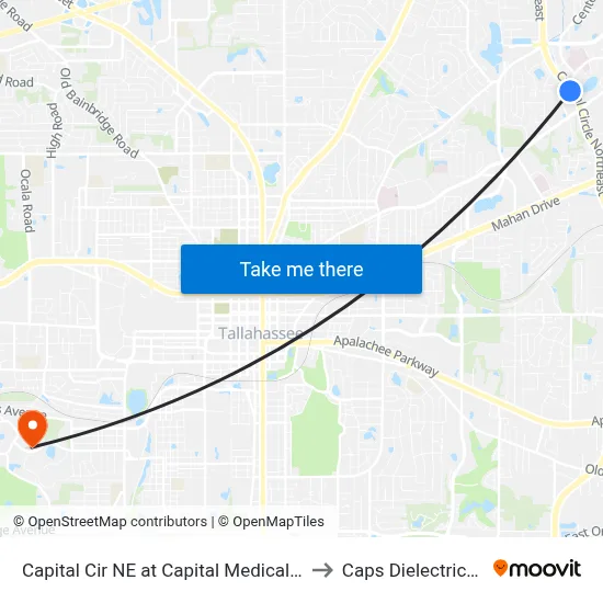 Capital Cir NE at Capital Medical Blvd Sb to Caps Dielectrics Lab map
