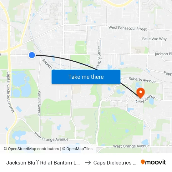 Jackson Bluff Rd at Bantam Ln Wb to Caps Dielectrics Lab map