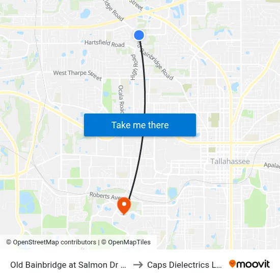 Old Bainbridge at Salmon Dr Sb to Caps Dielectrics Lab map