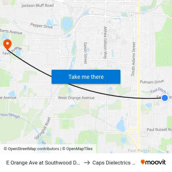 E Orange Ave at Southwood Dr Eb to Caps Dielectrics Lab map