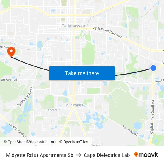 Midyette Rd at Apartments Sb to Caps Dielectrics Lab map